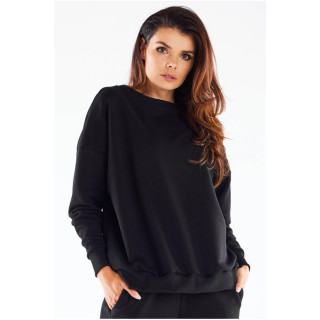 Črn osnovni ženski pulover