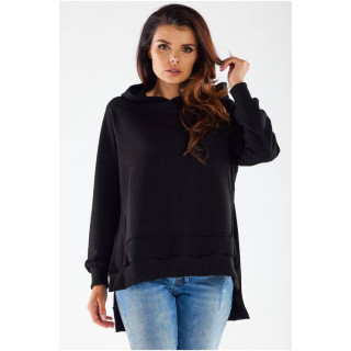 Asimetrična črna jopica z razporki