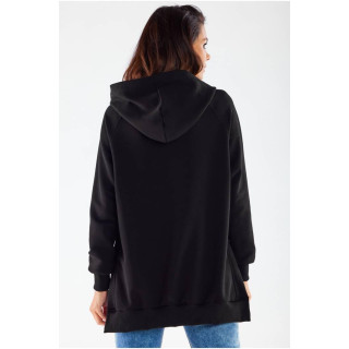 Asimetrična črna jopica z razporki