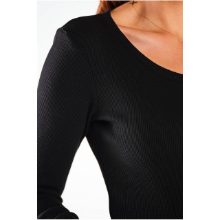 Ženski črn bodi z dolgimi rokavi