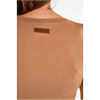 Basic majica z dolgimi rokavi v bež barvi