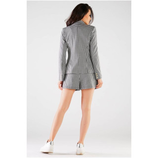 Ohlapne kariraste kratke hlače črne barve