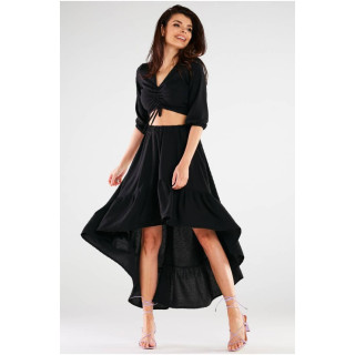 Črna poletna bluza s 3/4 rokavi