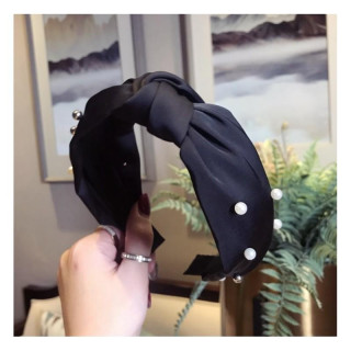 Črn ženski naglavni trak z biseri