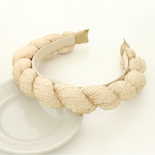Krem pleten naglavni trak za ženske