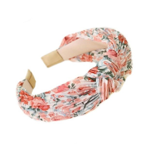 Naglavni trak v rožnate rože z vozlom