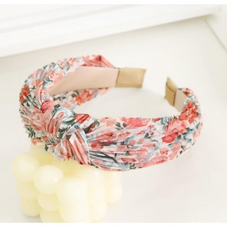 Naglavni trak v rožnate rože z vozlom