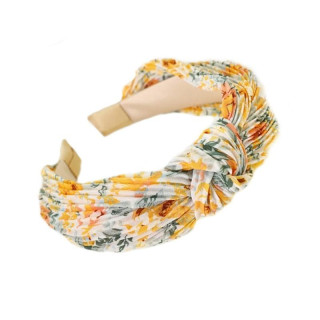 Ženski naglavni trak s cvetovi v rumeni barvi
