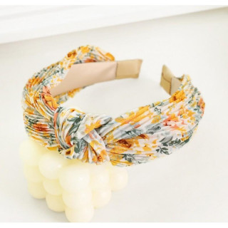 Ženski naglavni trak s cvetovi v rumeni barvi