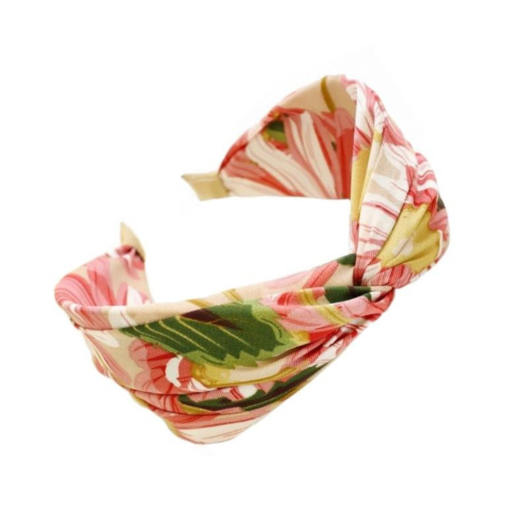 Vzorčast roza naglavni trak z vozlom