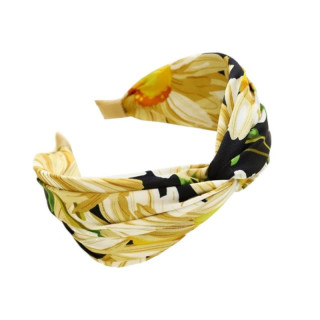 Rumeno-črn vzorčast naglavni trak z vozlom