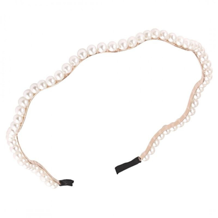 Ženski beli biserni naglavni trak