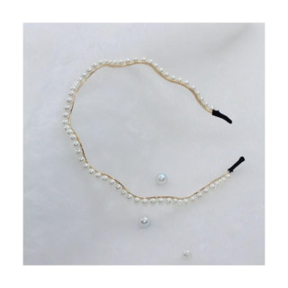 Ženski beli biserni naglavni trak