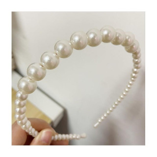 Ženski bel biserni naglavni trak