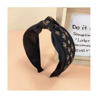 Vzorčast črn naglavni trak z vozlom