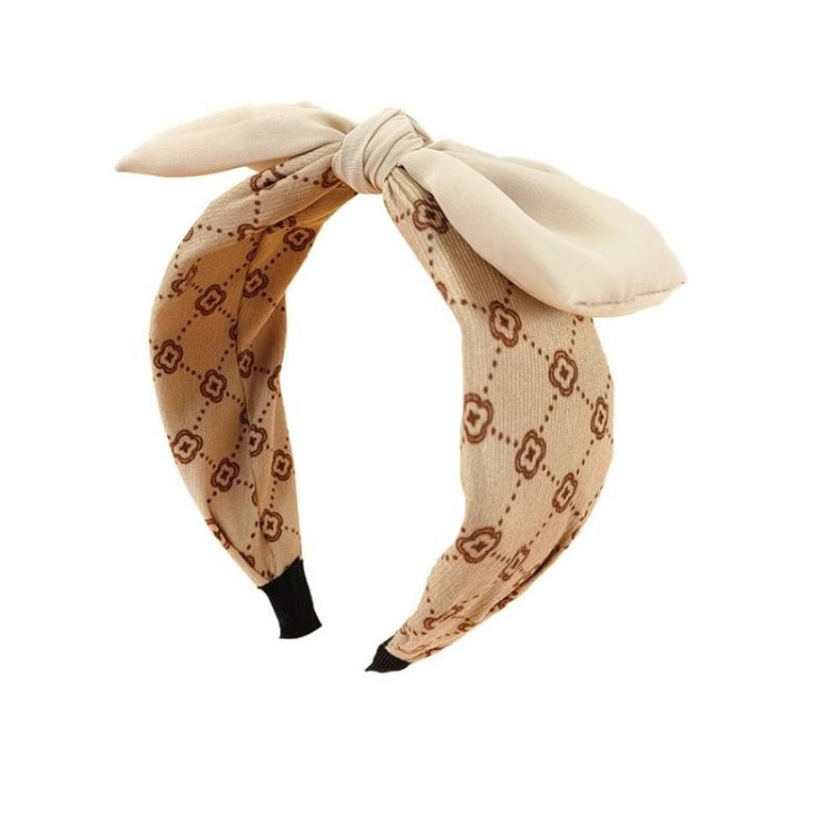 Rjav vzorčast naglavni trak s pentljo