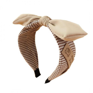 Vzorčast krem naglavni trak s pentljo