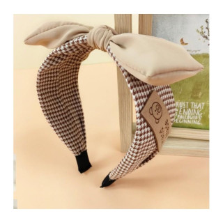 Vzorčast krem naglavni trak s pentljo