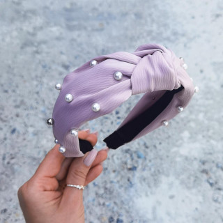 Ženski roza naglavni trak z biseri