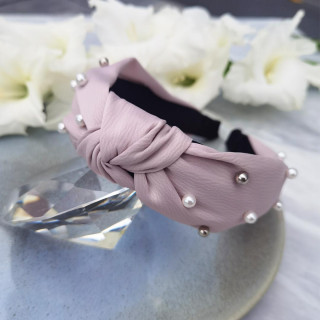 Ženski roza naglavni trak z biseri