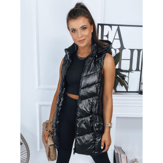 Dolg črn prešit telovnik