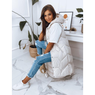 Dolg bel telovnik s šivi