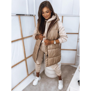 Dvostranski ženski svetlo rjav telovnik