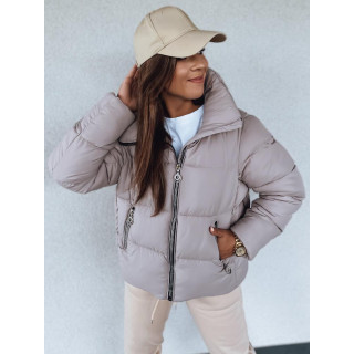 Ženska zimska jakna z ovratnikom v roza barvi