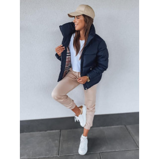 Temno modra zimska jakna z ovratnikom