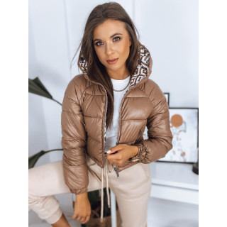 Kratka dvostranska jakna v rjavi barvi