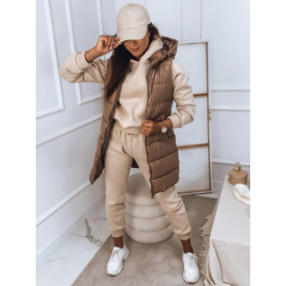 Rjav sijoč telovnik za ženske