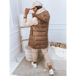 Rjav sijoč telovnik za ženske