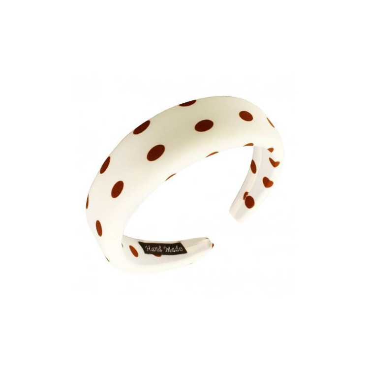 Pikčast krem naglavni trak za ženske