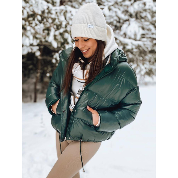 Ženska kratka zelena jakna za zimo