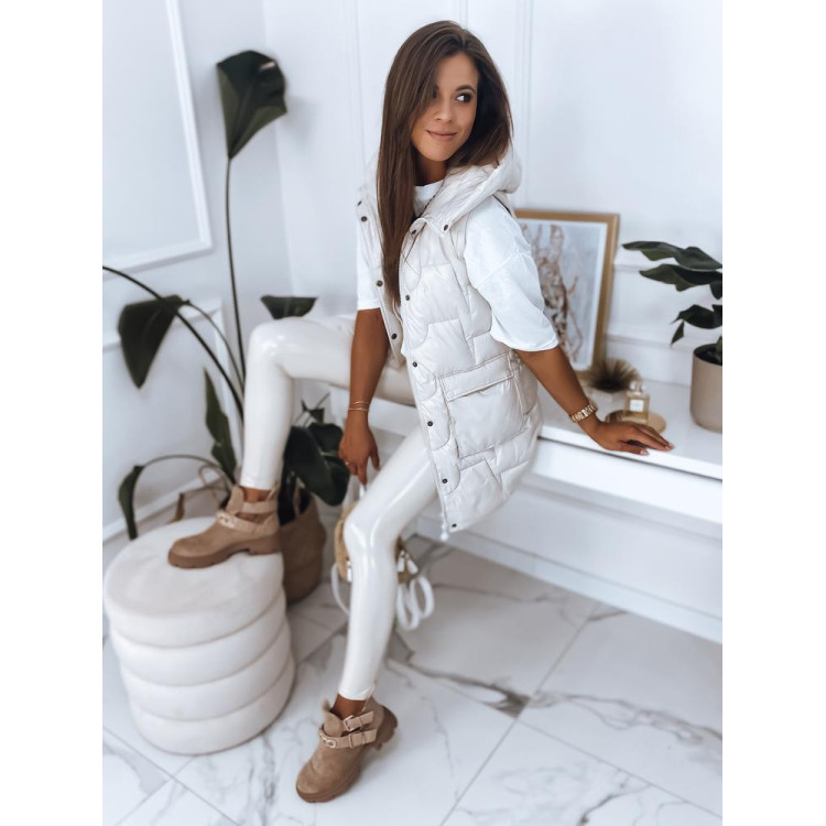 Prešit ženski bel telovnik