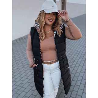 Dvostranski črn telovnik s kapuco