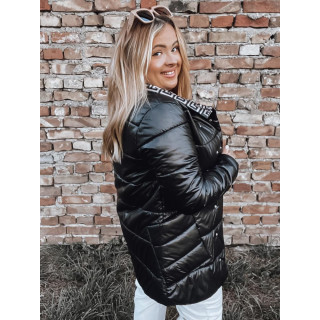 Dolga prehodna jakna v črni barvi