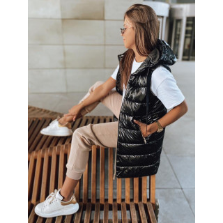 Prešit ženski brezrokavnik v črni barvi