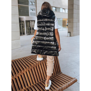 Prešit ženski brezrokavnik v črni barvi