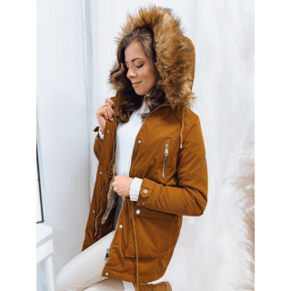 Rjava ženska parka s krznom