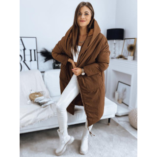 Ženska puhovka v rjavi barvi