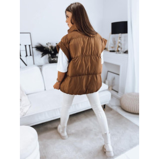 Rjav prešit telovnik z velikim ovratnikom