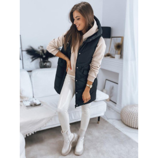 Črn prešit telovnik s kapuco