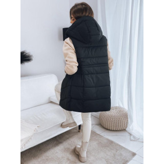 Črn prešit telovnik s kapuco