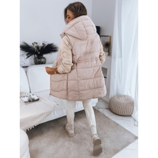 Ženski prešiti brezrokavniki v bež barvi