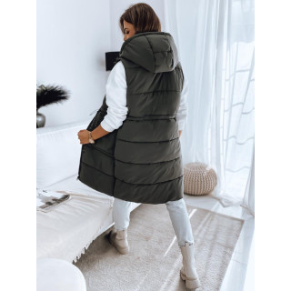 Ženski prešit telovnik v zeleni barvi