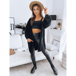 Črna oversize jopica z žepi