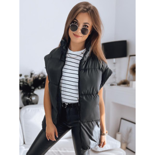 Prešit ženski brezrokavnik v črni barvi