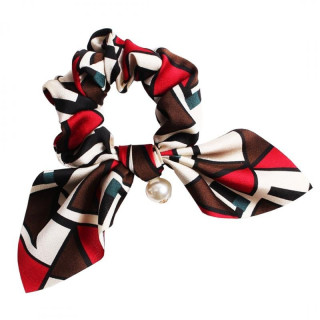 Vzorčasta kratka PIN UP elastika z biserom