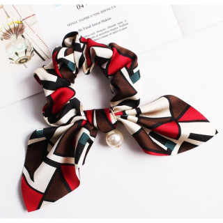 Vzorčasta kratka PIN UP elastika z biserom